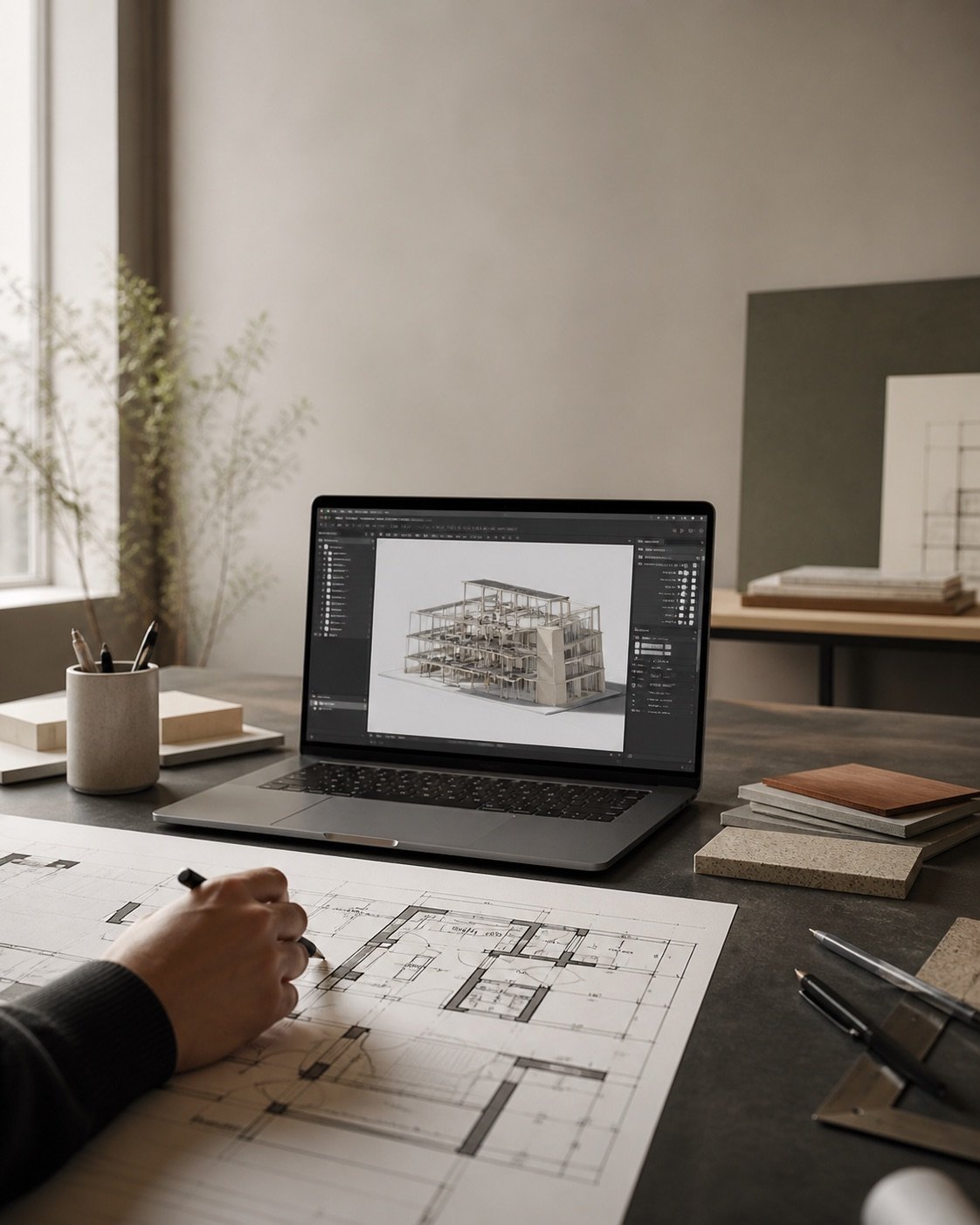 Memarlıq planı və BIM modeli üzərində studiya işi